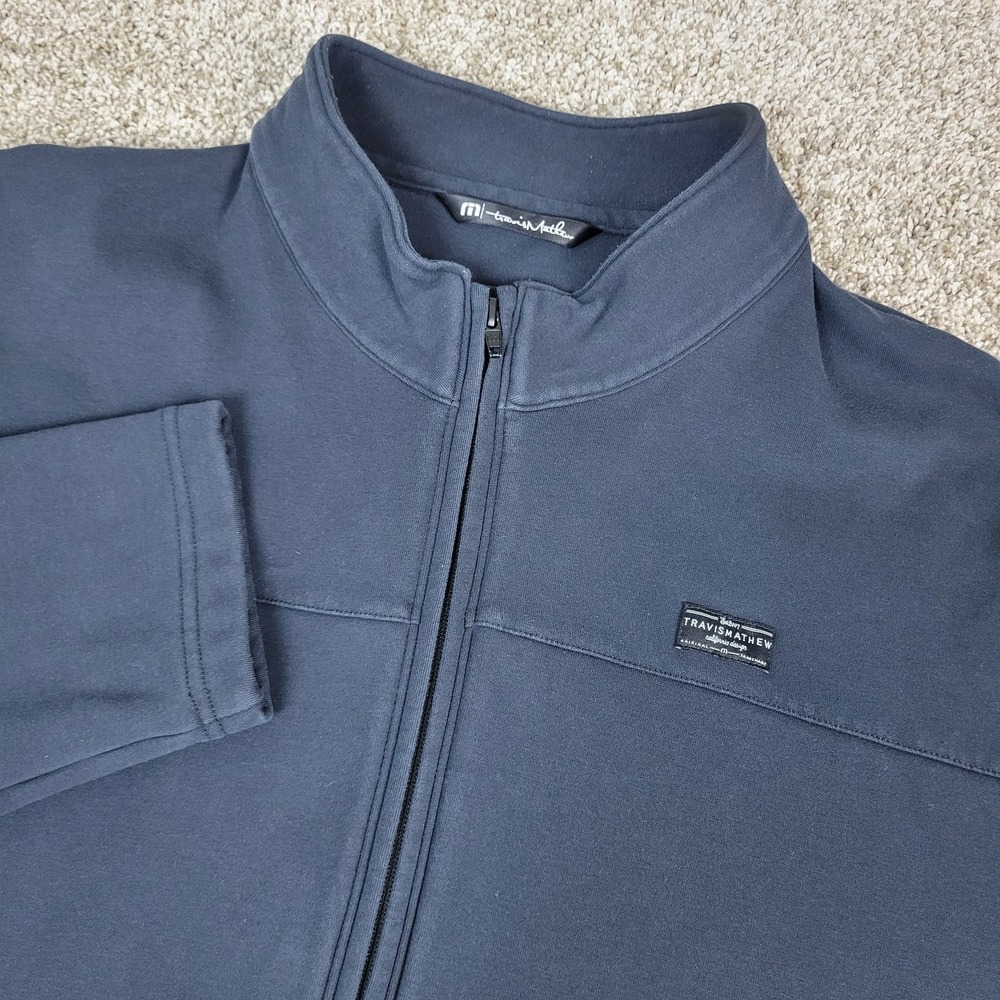 Travis Mathew Jim‎ Beam Mens 2XL Solid Black Fleece Full Zip Jacket